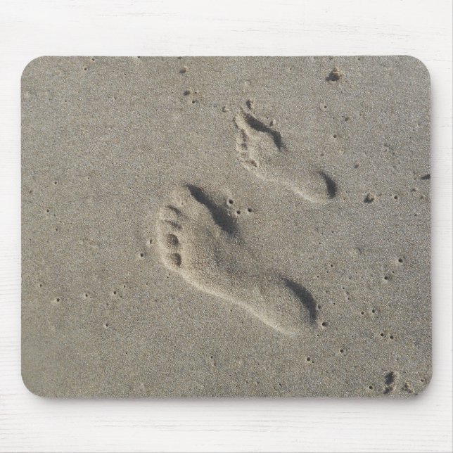 Tapis De Souris Empreintes de pas dans le sable (Devant)