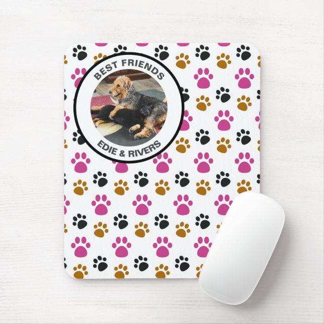 Tapis De Souris Empreintes de Patte de Chien Mignon (Avec souris)