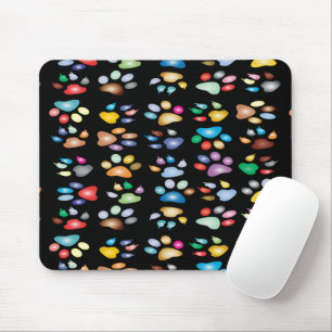 Tapis De Souris empreintes de pattes colorés