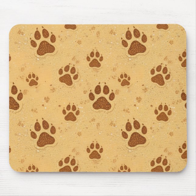 Tapis De Souris Empreintes de pattes dans le sable (Devant)