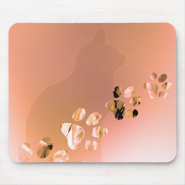 Tapis De Souris Empreintes de pattes de chat, chien, chiot pour le (Devant)