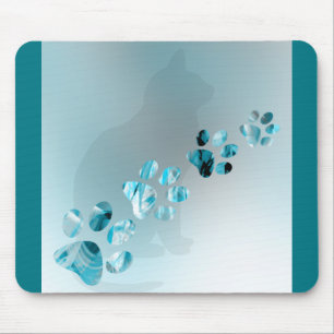 Tapis De Souris Empreintes de pattes de chat, chien, chiot pour le