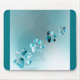 Tapis De Souris Empreintes de pattes de chat, chien, chiot pour le