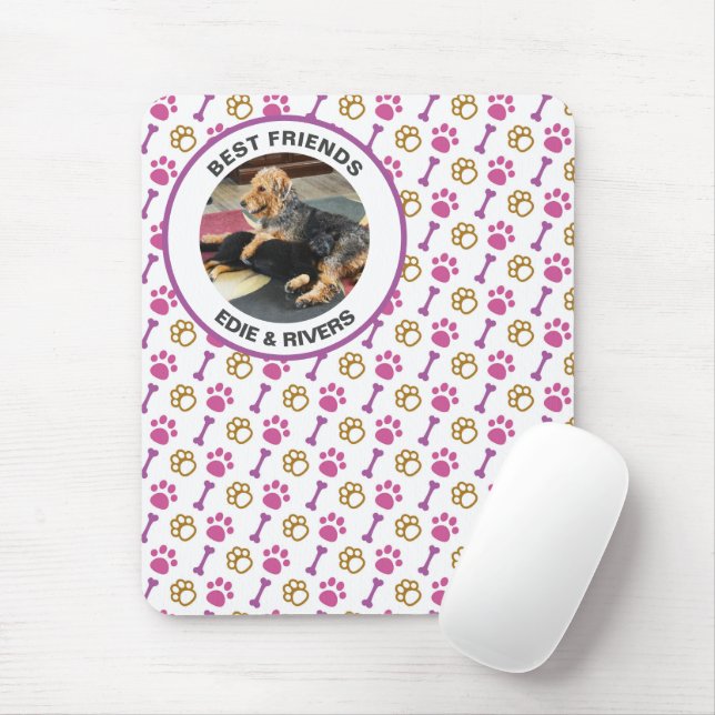 Tapis de souris empreintes de pattes de chien mign (Avec souris)
