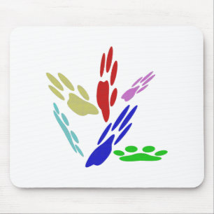 Tapis De Souris Empreintes de pattes de chiens avec Pois