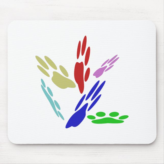 Tapis De Souris Empreintes de pattes de chiens avec Pois (Devant)