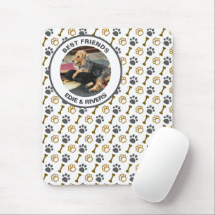 Tapis de souris empreintes de pattes et os de chie