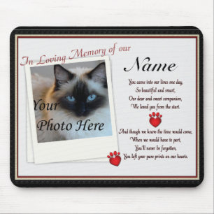 Tapis De Souris empreintes de pattes sur notre coeur Mémorial aux