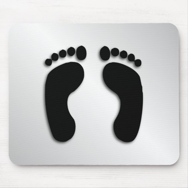 Tapis De Souris Empreintes de pieds nus (Devant)