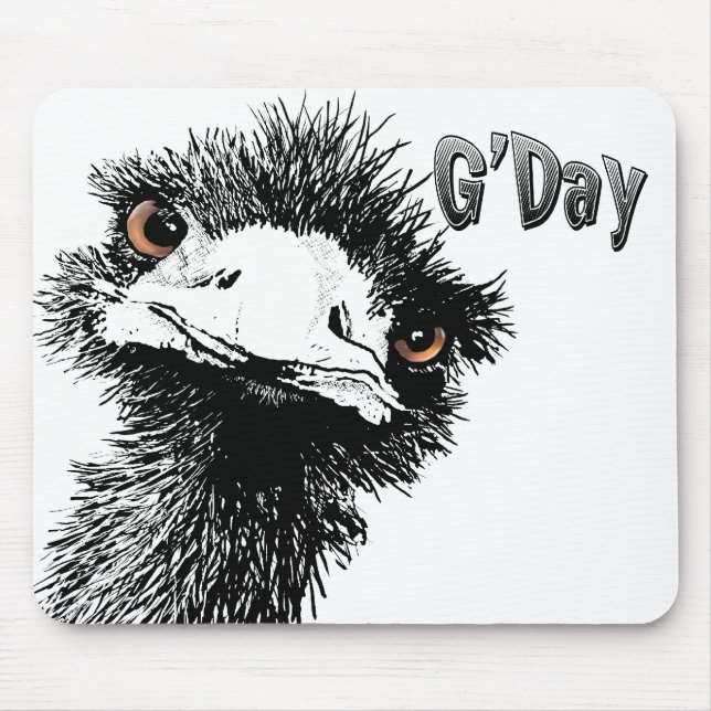 Tapis De Souris Emu - G'Day (Devant)