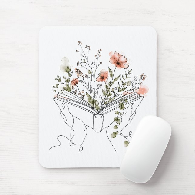 Tapis de souris en art botanique de Blooms Book (Avec souris)