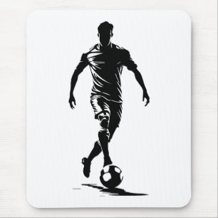 Tapis de souris en art de silhouette de joueur de
