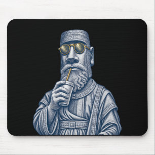 Tapis de souris en art vintage Cool Stone Man