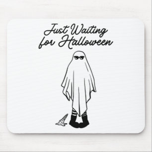 Tapis De Souris En Attente Du Halloween Éffrayant Fantôme Hal D'Ét