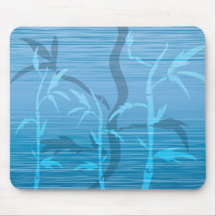 Tapis de souris en bambou bleu