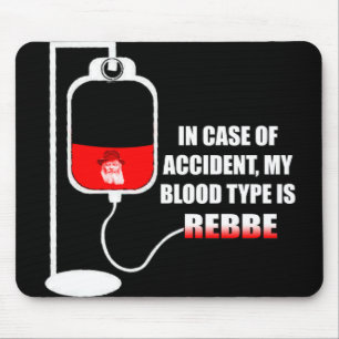 Tapis De Souris En Coque d'accident mon groupe sanguin est Rebbe