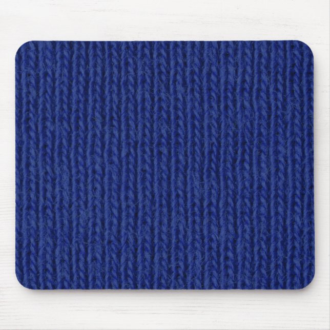 Tapis de souris en coton bleu tricoté (Devant)