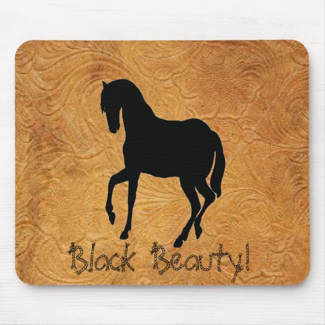 Tapis de souris en cuir de la conception w/Horse (Devant)