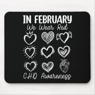 Tapis De Souris En Février, Nous Portons Red Chd Congénitale Défai
