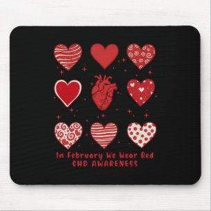 Tapis De Souris En Février Nous Portons Red Chd Sensibilisation au