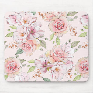 Tapis de souris en gel motif roses roses vintage