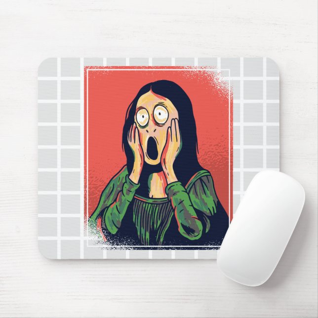 Tapis de souris en grille de parodie de Mona Lisa  (Avec souris)
