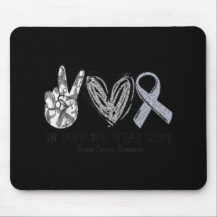 Tapis De Souris En Mai, Nous Portons Gris Cerveau Mois de sensibil