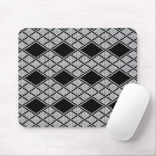 TAPIS DE SOURIS EN MAILLE ARGYLE NOIR
