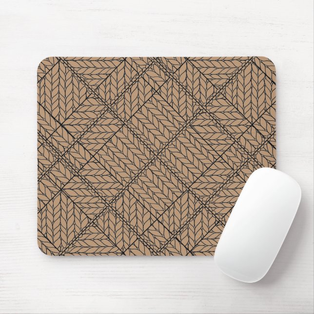 TAPIS DE SOURIS EN MAILLE ARGYLE TAN (Avec souris)