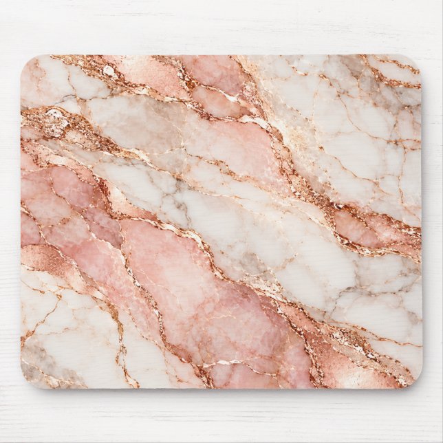 Tapis de souris en marbre rose or (Devant)