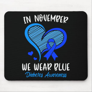 Tapis De Souris En Novembre Nous Portons Bleu Cure Diabète Sensibi