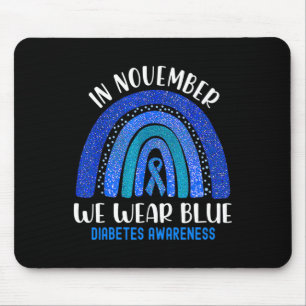 Tapis De Souris En Novembre Nous Portons Blue Rainbow Diabetes Awa