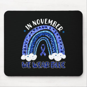 Tapis De Souris En Novembre, Nous Portons Le Diabète Ciel Ciel Ble