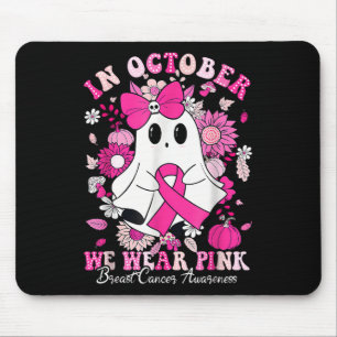 Tapis De Souris En Octobre Nous Portons Le Ruban Rose Ghost Cancer