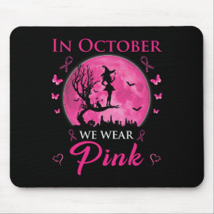 Tapis De Souris En Octobre Nous Portons Pink Halloween Witch