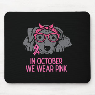 Tapis De Souris En Octobre Nous Portons Pink Pitbull Chien Cancer