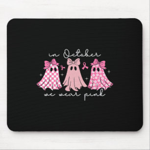 Tapis De Souris En Octobre, Nous Portons Rose Cute Fantôme Femmes