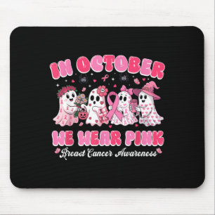 Tapis De Souris en octobre, portez du rose fantôme cancer du sein