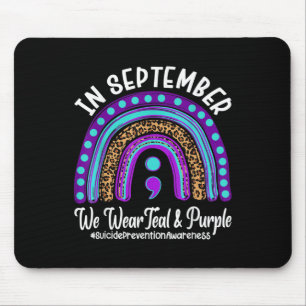 Tapis De Souris En Septembre Nous Portons Le Turquoise Et Le Viole