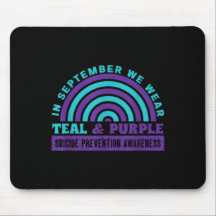 Tapis De Souris En Septembre Nous Portons Turquoise & Purple _