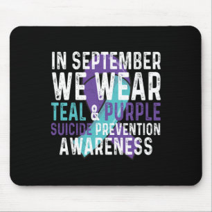 Tapis De Souris En Septembre Nous Portons Turquoise Violet Suicide
