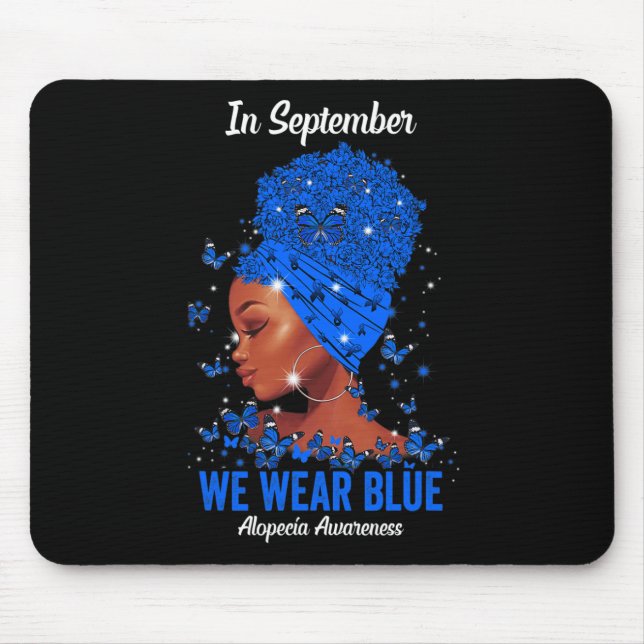 Tapis De Souris En septembre We Wear Blue For Alopecia Awareness B (Devant)