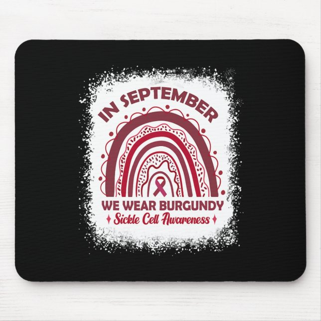 Tapis De Souris En septembre We Wear Burgundy Sickle Cell Awarenes (Devant)