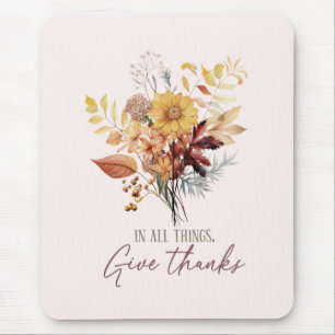 Tapis De Souris En Tout, Donnez Merci - Bouquet Floral Automne