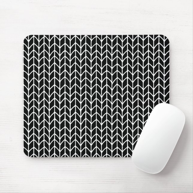 Tapis de souris en tricot noir (Avec souris)