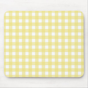 Tapis De Souris En vichy jaune pâle et blanc