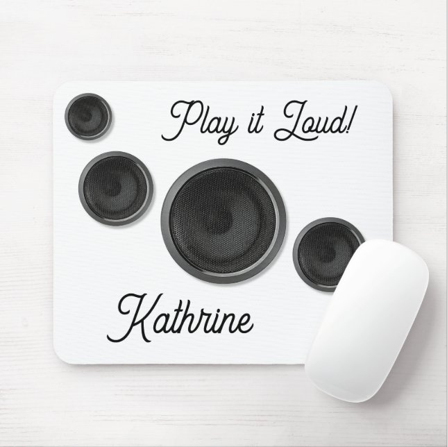 Tapis De Souris Enceintes Play it Loud blanches (Avec souris)