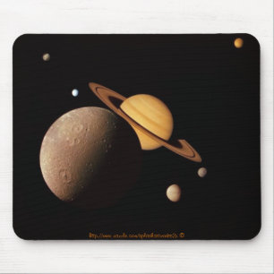 Tapis De Souris Encelade, et autres lunes orbitant Saturne"