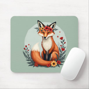 Tapis De Souris Enchanter Floral Fox Woodland Folk Art