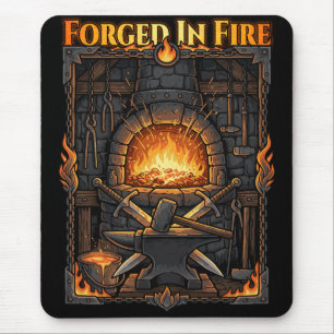 Tapis De Souris Enclume et épées de forge de forgeron épique Art F